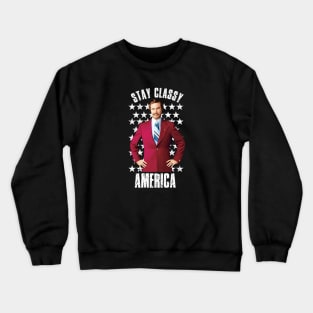 Anchorman Stay Classy Ron with Stars Crewneck Sweatshirt